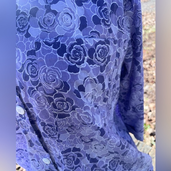 VINTAGE ANTHONY RICHARDS PURPLE ROSES SHIRT DRESS WOMENS SMALL - Picture 6 of 7